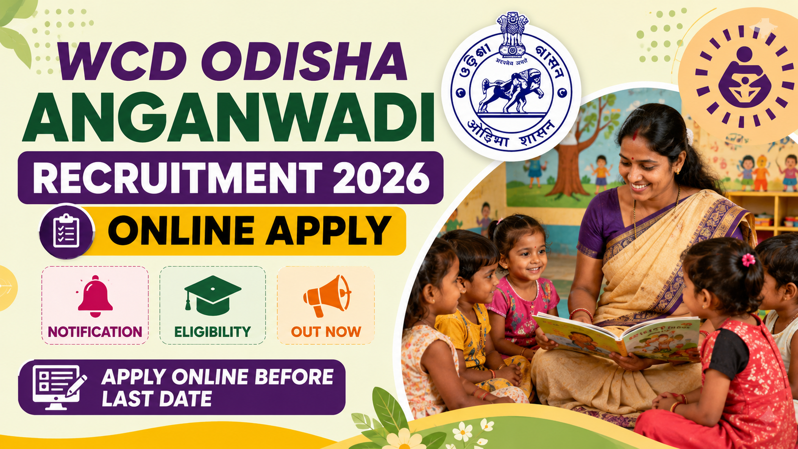 WCD Odisha Anganwadi Recruitment 2026 Online Apply: Notification, Eligibility, Out Now